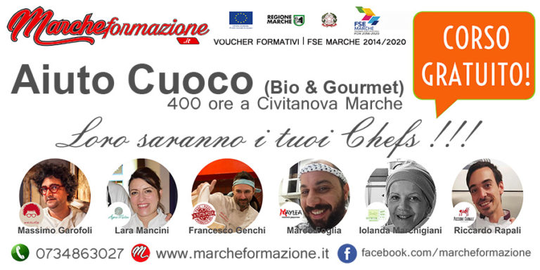 CORSO CHEF GRATUITO CON QUALIFICA PROFESSIONALE !!!